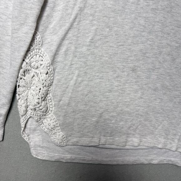 Christopher & Banks Sweater Ivory Pullover Ribbed Side Lace Detail Women’s L - Picture 5 of 12